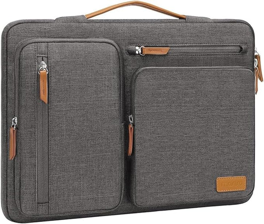 MOSISO 360 Protective Laptop Case 13 inch, 13 inch Laptop Sleeve Compatible with MacBook Air M5 M4 M3 M2 M1 2026-2018/Neo/Pro M2 M1, Side Open Carrying Case with 4 Zipper Pockets&Handle, Taupe Gray