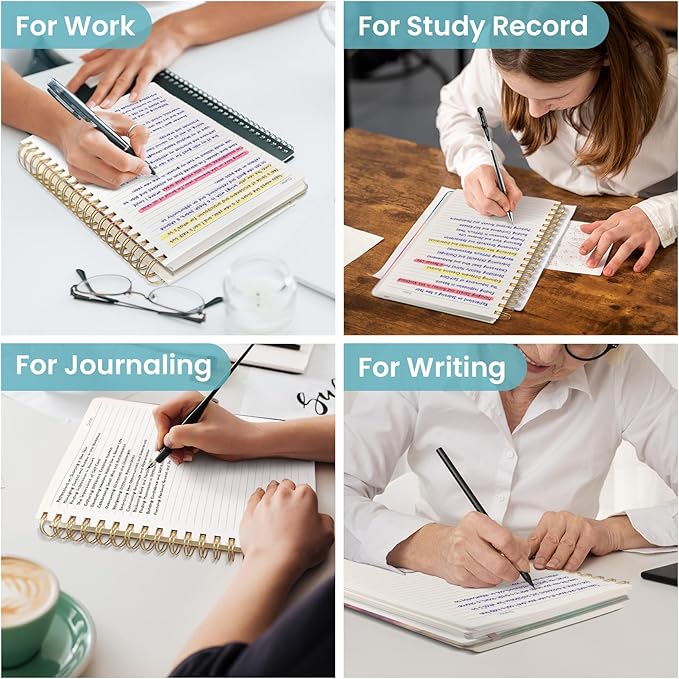 Lined Spiral Notebook Journal for Work, 300 Pages Thick B5 (7.1"x10") College Ruled Journal for Women & Writing, Hardcover Notebook for Note Taking, Perfect for Office Home School Supplies, Sunset