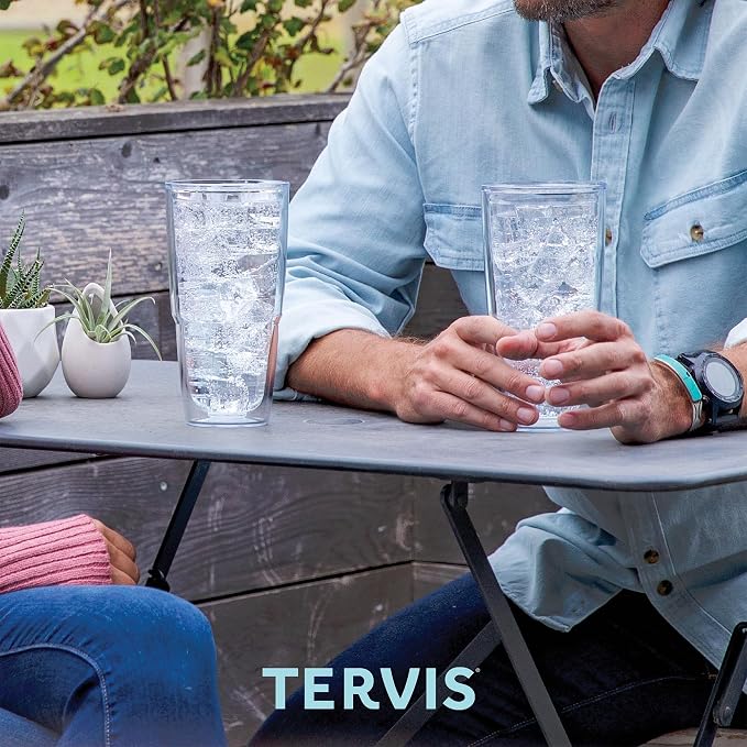 Tervis 24oz Tritan Tumbler | Clear | Made in USA, Double-wall Insulated, Shatterproof, BPA-Free, Dishwasher Safe, Fits Most Cupholders, Gifts under $25