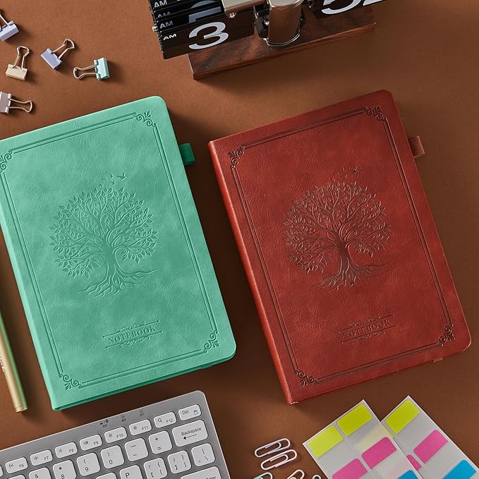 Lined Journal Notebook for Women Men, 320 Pages A5 Journaling Notebook College Ruled with 100GSM Thick Paper, Hardcover Leather Notebook for Work Writing Note Taking Diary, School, 5.7'' X 8.4''