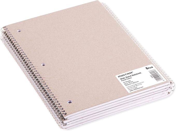 Mintra Office Spiral Notebooks, Wirebound, Journals for School, Work, Business, Aesthetic Stationery, Writing Pads, Teacher & Student Supplies (24, Pastel, Wide)