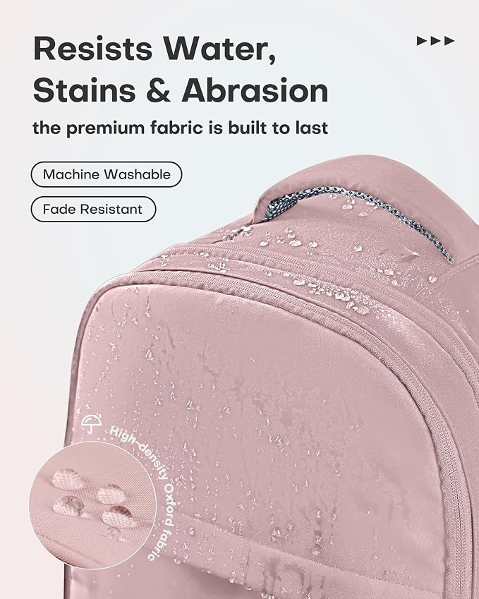 HOTOR Travel Backpack Flight Approved Bag Men Women, Large Pink | TSA Carry on Luggage, 15.6inch Laptop, Casual Daypack Travel Essentials Nurse Bag for Work, Business, Weekender, College