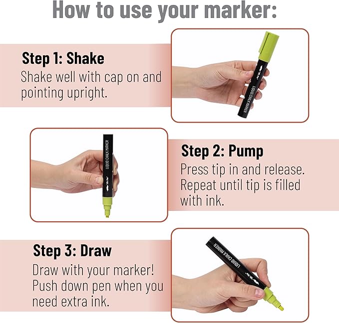 Mr. Pen- Chalk Markers, 6 Pack Assorted Colors, 8 Labels, Chalkboard & Glass Markers, Liquid Chalk Pens, Erasable