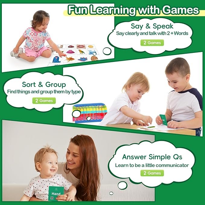 Thick Baby Flash Cards for Toddlers 1-3 Sight Words Flash Cards for Kindergarten，50 First Words Fun Video Flash Cards for Toddlers，Learning Resources Kids Aba Therapy Materials