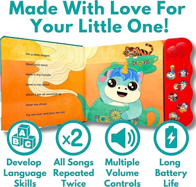 Astro Learns English Learning Songs — Musical Toys & Interactive Sound Board Books for Toddlers 1-3, Singing & Nursery Rhymes for Babies, Educational Talking Musical Toy, Sing Along Songs