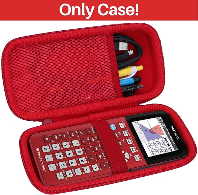 Lebakort Hard Case Compatible with Texas Instruments TI-84 Plus CE/TI-84 Plus/TI-84 Evo/TI-Nspire CX II CAS/TI-Nspire CX II/TI-83 Plus/TI-89/TI-85/TI-86 Color Graphing Calculator (Radical Red)