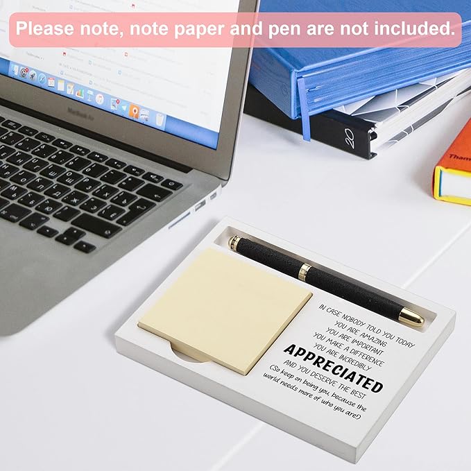 Appreciation Desk Organizer for Coworker Boss Friend, You are Amazing Motivational Gift, Pen and Sticky Note Holder for Office Decor, Birthday, Thank You - FTB319