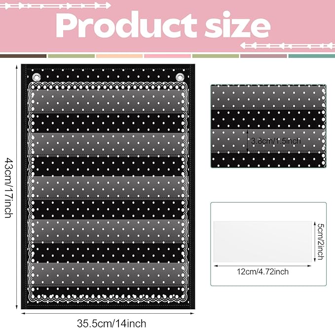 Gueevin 6 Set Magnetic Pocket Chart with 5 Clear Pockets and 30 Dry Erase Cards Painted Classroom Schedule Pocket Chart for Whiteboard Class Demonstrations(Neutral Color,Mixed Pattern)