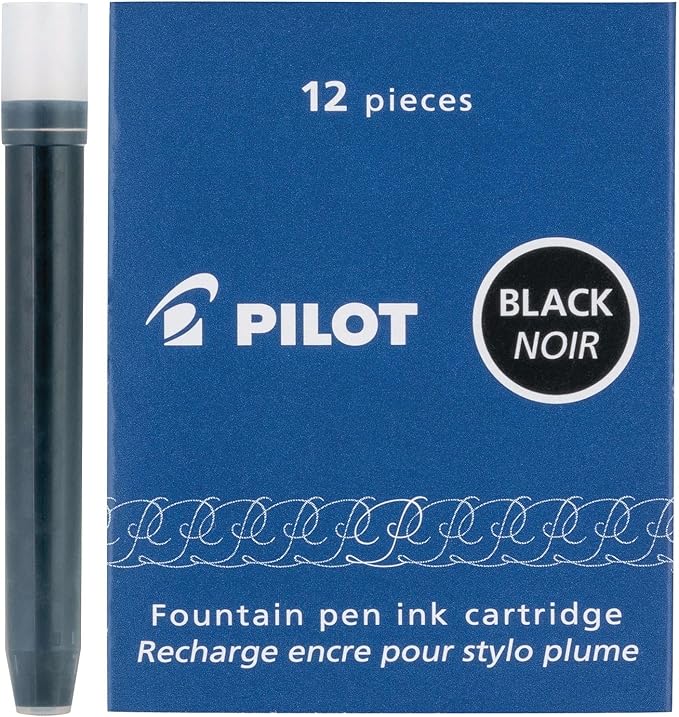 PILOT Namiki IC100 Fountain Pen Ink Cartridges, Black, 12-Pack (69100)
