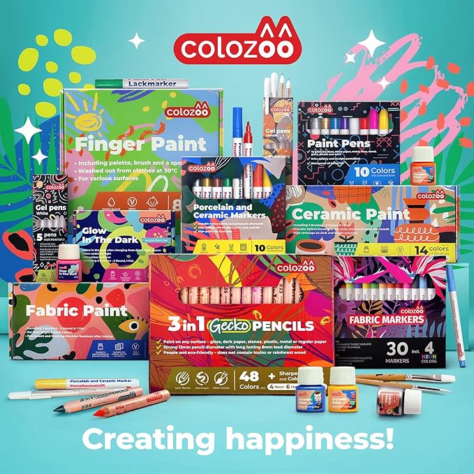 3 In 1 Color Pencil Set for Kids -24 Colored Pencil for Toddlers. Fat Coloring Pencils with Brush and Sharpener - Non-Toxic and Vegan Cute Color Pencils Perfect for Toddler Art Supplies