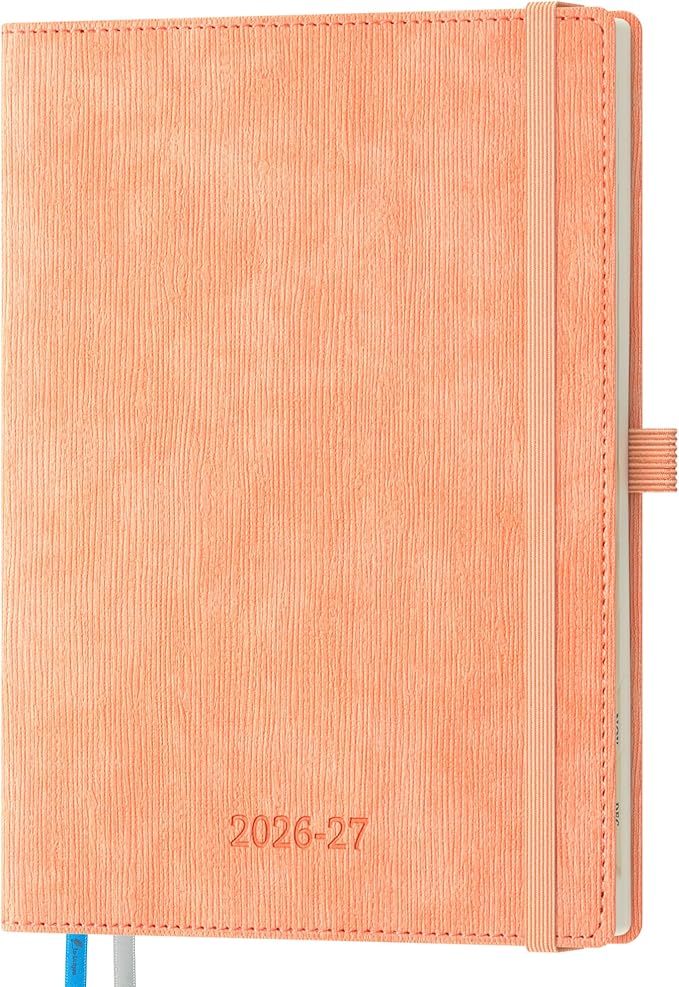 2026-2027 Weekly and Monthly Planner (July 2026–December 2027), 6.5"x8.5", Vertical Layout, 18 Months Agenda with Month Tabs & Pocket, Academic Calendar with Vegan Leather Cover,Pink