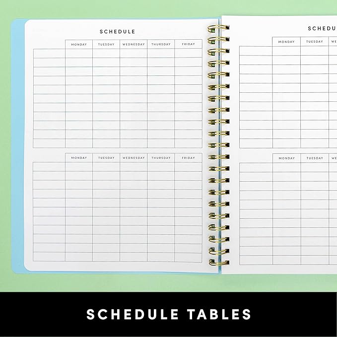 PAPERAGE 17 Month Academic Planner 2025-2026, Weekly & Monthly Spreads, August 2025 - December 2026, Large (8.5 in x 11 in), Dark Green