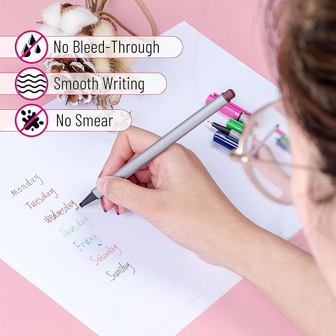 Mr. Pen- Colored Fineliner Pens, 12 Pack, Fine Point, Smooth Bible Journaling Pens for Detailed Drawing, Note-Taking, Coloring, Sketching, Planning & Art Projects, School Supplies