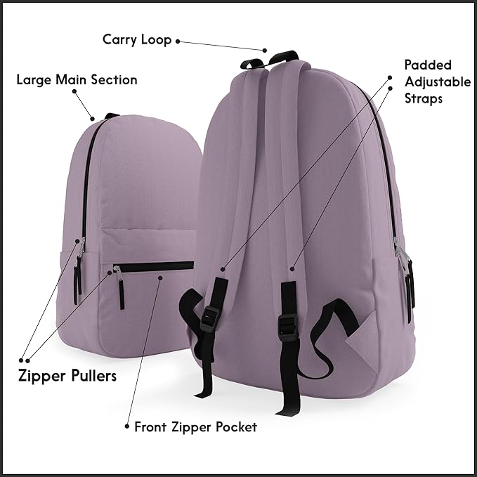 30 Pack Bulk Backpacks, Wholesale 17-Inch Lightweight Bookbags for Kids, Adults, School, Classroom, Travel, Gym Supplies with 1 Large, 1 Small Pocket, Perfect for Events, Corporate Bundles, Black