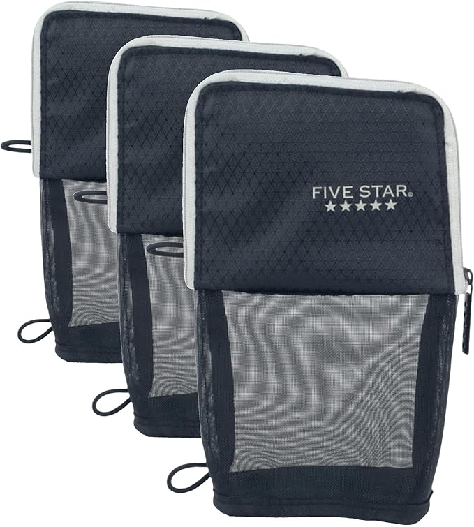 Five Star Stand 'N Store Pencil Pouch, Fits 3-Ring Binder, Pencil Case, Assorted Colors, Color Will Vary, 1 Count (50516) (Pack of 3)