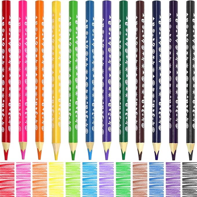 12 Colors Jumbo Colored Pencils for Teens Adults Trendy Stuff, Triangle Thick Coloring Pencils Art Supplies, Fat Color Pencil Set for Drawing Sketching Doodling, Stocking Stuffers, Easy Grip