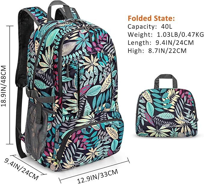 G4Free Lightweight Packable Hiking Backpack, Waterproof Travel Daypack