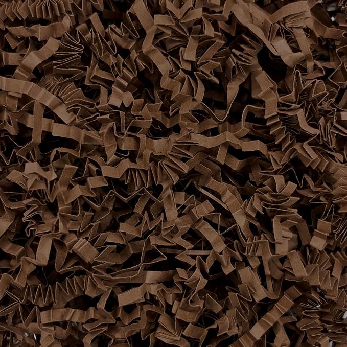 Tisspoms 1LB Light Brown Crinkle Cut Paper Shred Filler, Paper Shreds for Basket Fillers, Birthday, Gift Wrapping, Anniversary, Wedding, Halloween, Thanksgiving, Christmas Gift Decor Party Filler