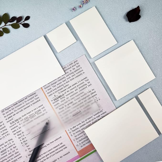 Transparent Sticky Notes 650 Sheets, Clear Sticky Notes, See Through Invisible Translucent Sticky Note for School, Office 13 Packs, (1.5"x1.5", 3"x1", 3"x2", 3"x3", 3"x4",3"x5")