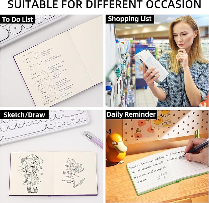 BOBO RABBIT 3 Pack Mini lined Notebooks Pocket Size Journal 200 Pages Small Softcover Leather Cartoon Capybara Cute Journal for Student Note Taking Writing Lay Flat, 3.9"x3.9" Inner(Mini Square)