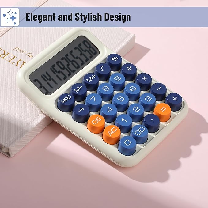 Mr. Pen- Mechanical Switch Calculator, 12 Digit Large LCD Display, Colorful with Big Buttons, Mechanical Switch Calculator for Home, School, Office