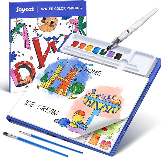JoyCat Paint with Water Coloring Books for Toddlers, Watercolor Painting Sets for Kids Ages 3-5 4-8, Arts and Crafts Drawing Activities Toy Birthday Gifts for Boys Girls (Alphabet)