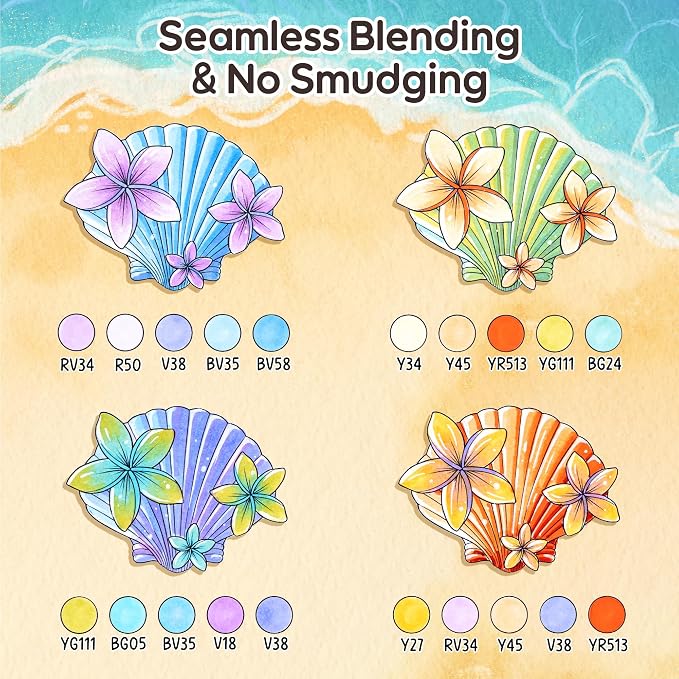 Ohuhu x Jade Summer Coloring Set 47 Alcohol Markers & Coloring Book