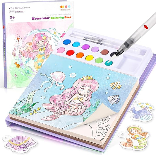 Accevo Paint with Water Coloring Books for Kids, Watercolor Painting Sets for Kids Ages 3-5 4-8, Arts and Crafts Drawing Activities Toy Birthday Gift for Boys Girls
