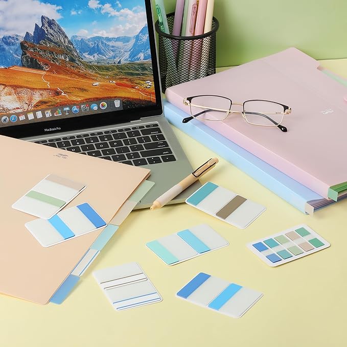 Mr. Pen- Sticky Index Tabs, 500 Pcs, 21 Sets, Colorful, Writable Colored Pages Markers Labels for Reading Notes, Books, Binders, Notebook, Folders and Classify Files, Water-Resistant