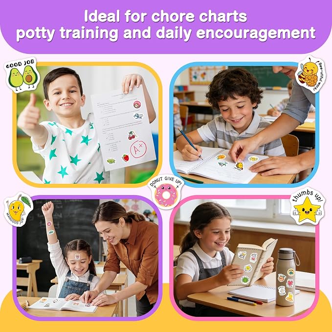 300pcs Teacher Stickers for Kids Classroom Must Haves - Waterproof Reward Stickers for Students, Teacher Supplies with Unique Designs - Perfect for Classroom Rewards & Home Encouragement
