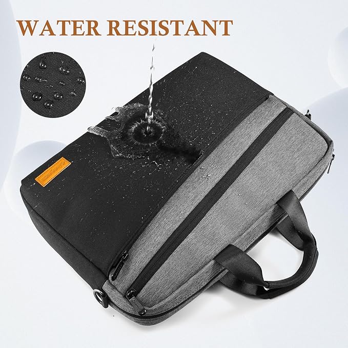 bagasin 17 17.3 inch Laptop Computer PC Shoulder Bag Carrying Case, Water-Repellent Fabric Briefcase, Lightweight Toploader, Business Casual or School
