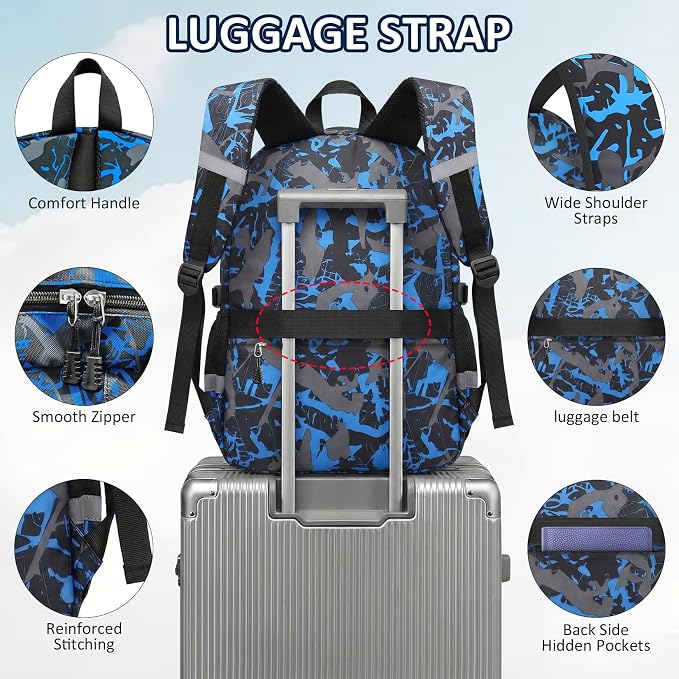 School Backpack for Boys - 4pcs Gamer Boys Backpack with Lunch Box Set for Kids Teens Elementary Middle High School,18″ Large Capacity Students Bookbag with Usb Charging Port & Key-chain