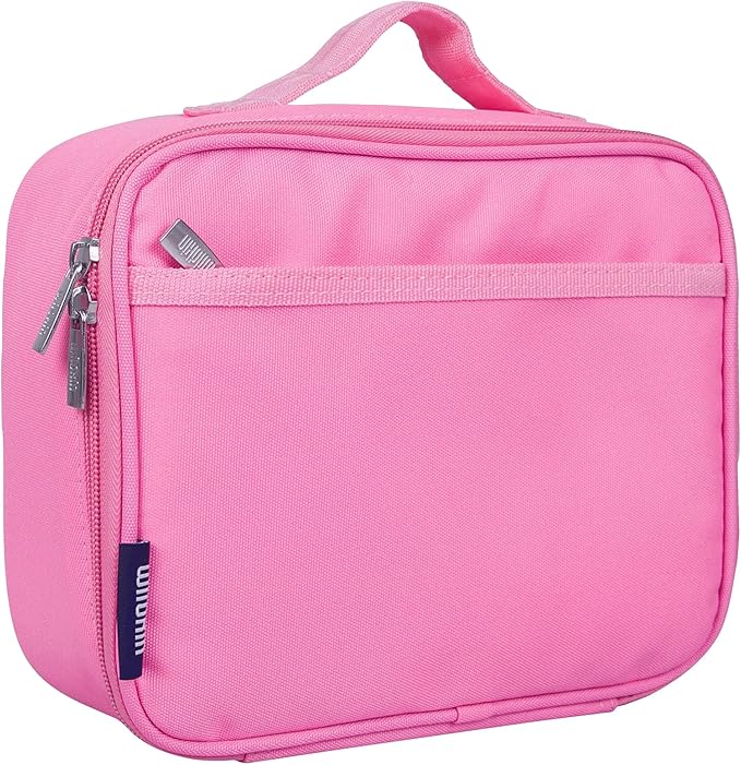 Wildkin Kids Insulated Lunch Box, Keeps Food Hot or Cold, BPA-Free with Mesh Pockets & Easy-Clean Lining – Ideal for School, Travel & Daycare – Flamingo Pink