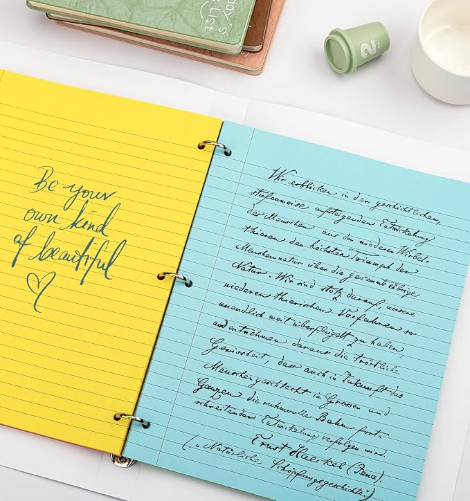 120 Sheets Loose Leaf Binder Paper, 10-Color Wide Ruled Lined Writing Paper