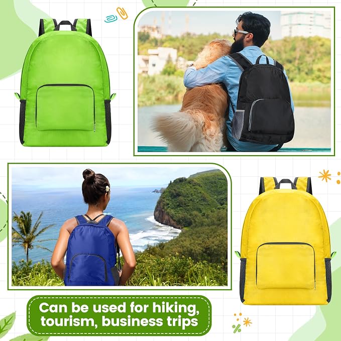 Jexine 10 Pcs Backpacks Bulk 16.5 Inches Lightweight Travel,Mixed Color | Basic Book Bags for School Outdoor, Foldable Storage, Ideal Students Adults Commuters, Bulk Backpack Set for Teams