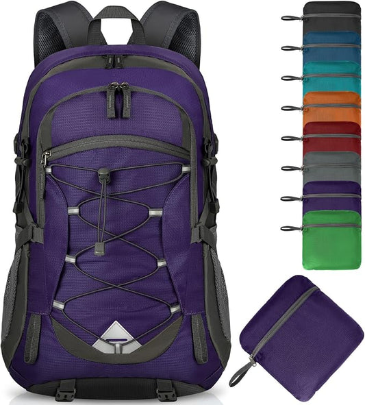 IGOLUMON Hiking Backpack 40L Packable Lightweight Camping Daypack Men Women | Multi-compartment storage Water-resistant Foldable Nylon Material Hiking Day pack for Camping Cycling Outdoor