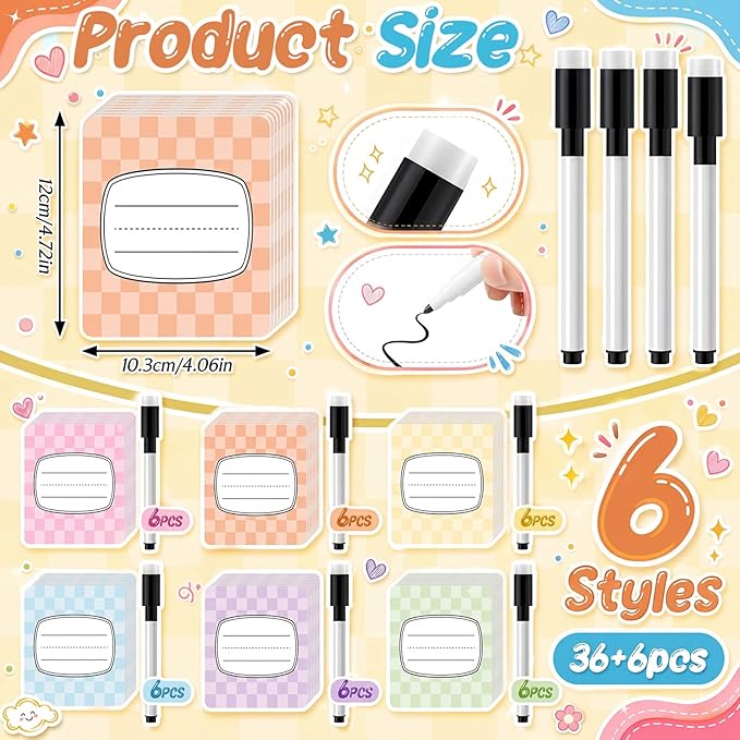 Crtiin 42 Pcs Magnetic Name Tags for Lockers Pastel Checkerboard Dry Erase Labels Magnetic Reusable Name Tags for Back to School Whiteboard Classroom School Bus Locker Fridge
