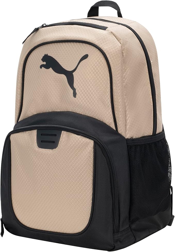 PUMA Contender Backpack with Laptop Sleeve, Item Organizer & Media Pocket, Tan Combo, One Size