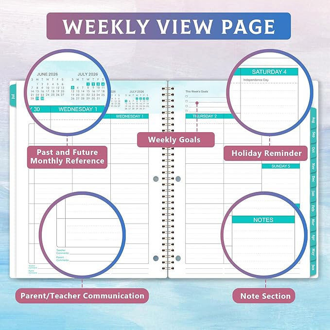 Coboll Student Planner 2026-2027- 2026-2027 School Planner from July 2026 - June 2027, 2026-2027 Academic Planners with Stickers & Inner Pocket for Middle/High School, College Students, 8.5" X 11"