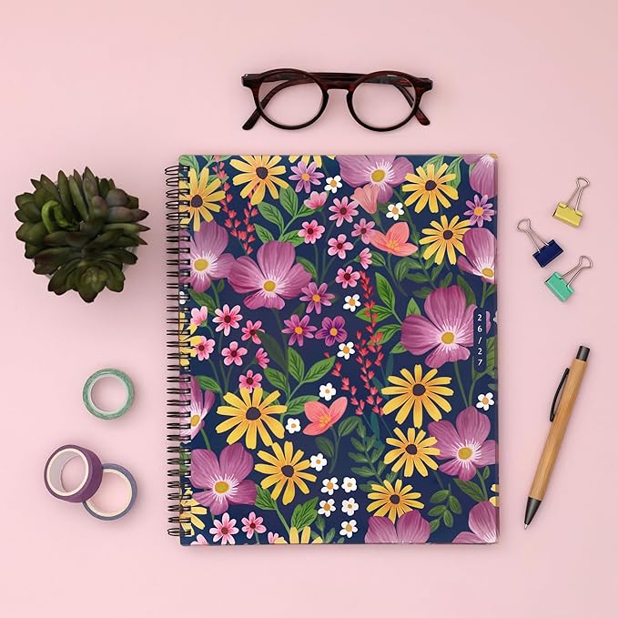 Blue Sky Sustainability 2026-2027 Weekly and Monthly Academic Year Planner Calendar, July 2026 - June 2027, 8.5" x 11", Flexible Cover From Recycled Plastic, Wirebound, Laminated Tabs, Storage Pocket, Gail