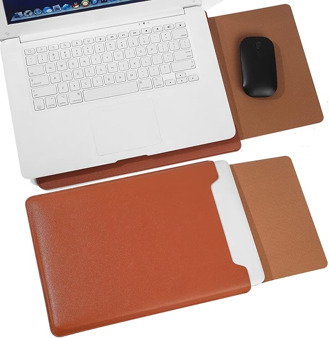 Compatible with Apple 14 inch/13.3 inch Laptop Sleeve, Padded Case, Thin Portable, Versatile Bag - Compatible with 2022 Pro, 2015 Pro, Air-Brown