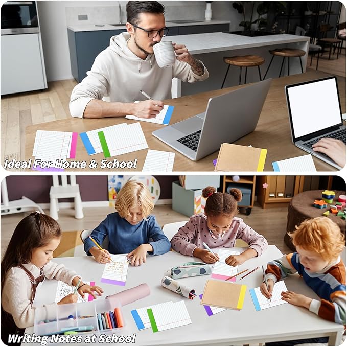 36 Pack Legal Pads Bulk, 5x8 Inch Rainbow Notepad, Note Pads Wide Ruled Perforated Memo Pad for Work Study Daily Note Taking List, Lined Writing Pads Memo Refills Notepads for Office Home School