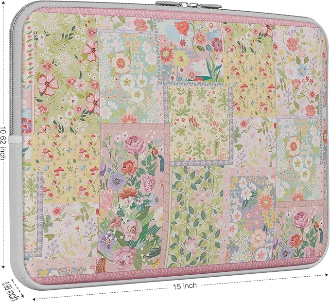 iCasso Laptop Sleeve 15.6 inch, Compatible with MacBook Air 15 inch, Cute Shockproof Laptop Case 15.6'', Slim Protective Travel Carrying Case for MacBook Pro 16, Lenovo Dell Asus HP, Pink
