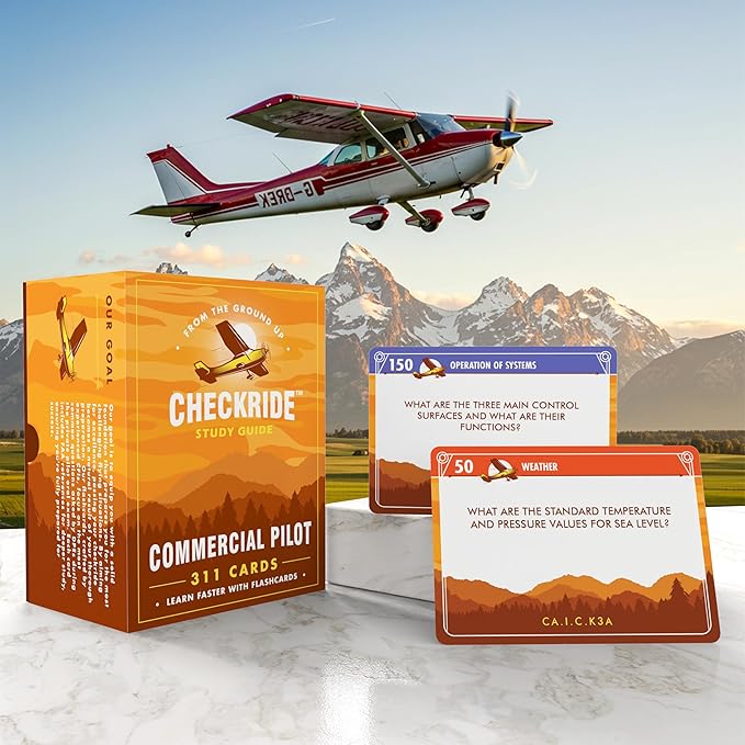 Commercial Pilot Oral Exam Flashcards by Checkride Study Guide – 311 Flashcards Covering All Topics Developed by CFIs – Commercial Pilot Oral Exam Guide