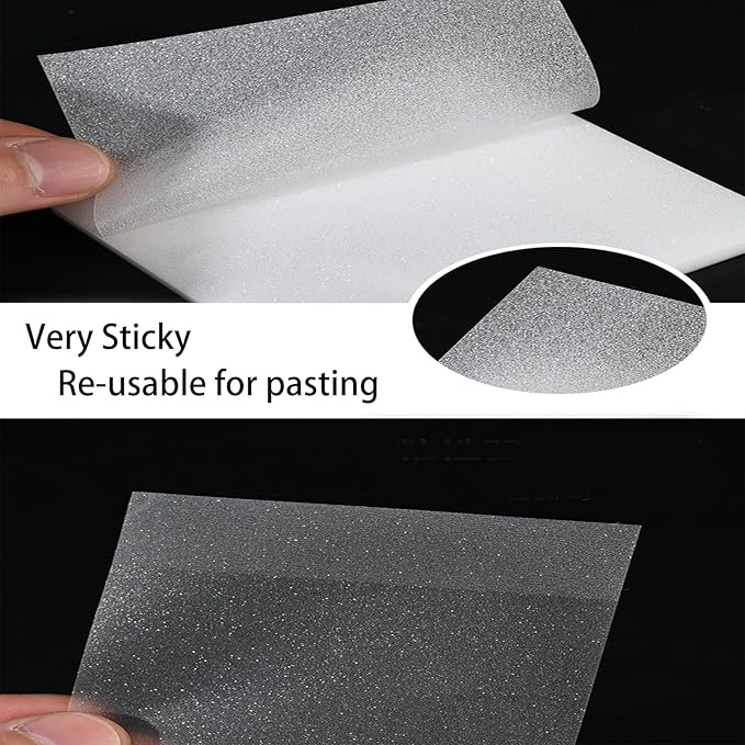 Transparent Sticky Notes- 3x3 Inches, 100 Sheets, Self-Stick-Notes, Colorful Clear See Through, Waterproof, Easy to Post for Office, Home, Notebook, Meeting, Reusable (Blue-Classic Pack