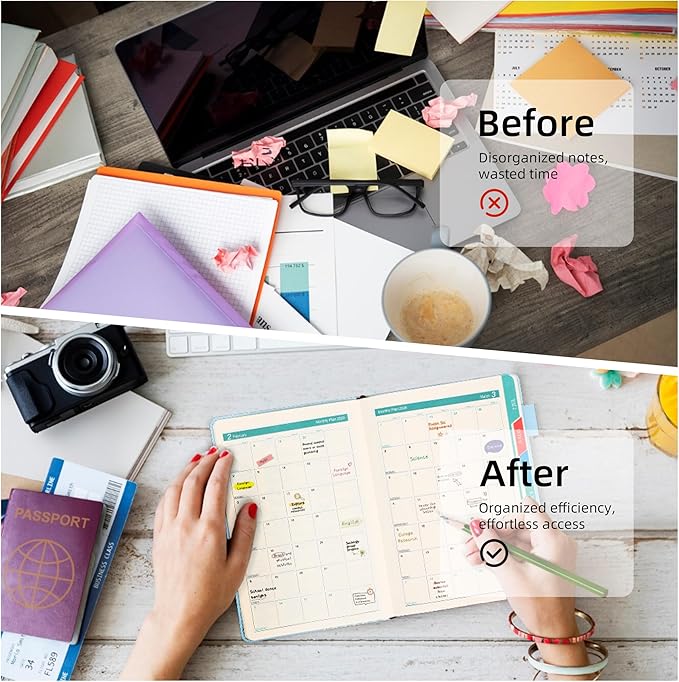 2026 Yearly Planner Magnetic Buckle Weekly and Monthly Calendar Planner 12 Month 5.5" x 8.3" Soft Leather Bound Cute Planner Goal Habit Tracker Organizer Planning Book with Tabs ,Daily Schedule School Office Schedule for Women Men（Blue ）