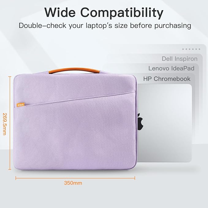 JETech Laptop Sleeve for MacBook Neo (A18 Pro), 14-Inch MacBook Pro (M1-M5, 2020-2026), Waterproof Bag Case with Portable Handle and Pocket, Compatible with 14 Inch Notebook (Light Purple)