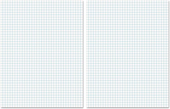 Ampad 8 1/2 x 11 Inches White Quad Pad, 4 Square Inch, 1 Each (22-030C), 50 Sheets (Pack of 2)