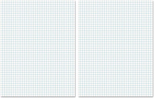 Ampad 8 1/2 x 11 Inches White Quad Pad, 4 Square Inch, 1 Each (22-030C), 50 Sheets (Pack of 2)