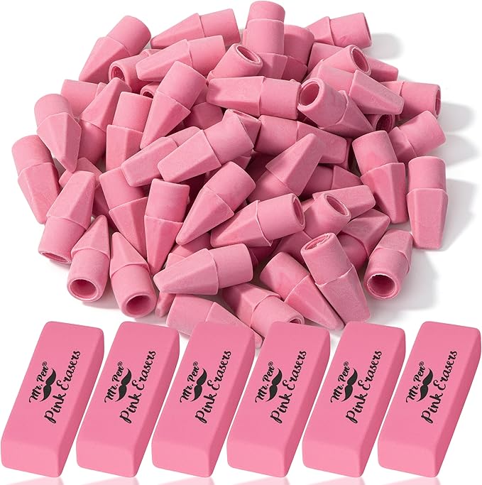 Mr. Pen- School Eraser Combination Set, 66 Pack, Pink, Latex Free Erasers for School, Office, Art Sketching, Homework, Exams, Clean Smudge-Free Correction